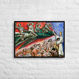 Jesus Shelters a War - On Framed canvas