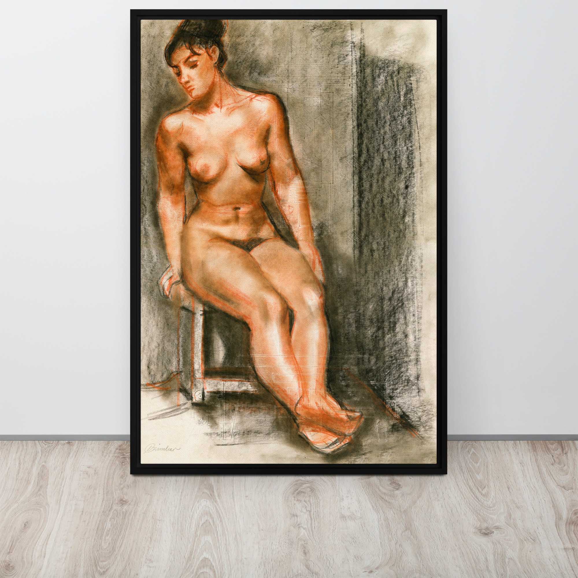 The Art of Vulnerability - Nude Studies Framed canvas