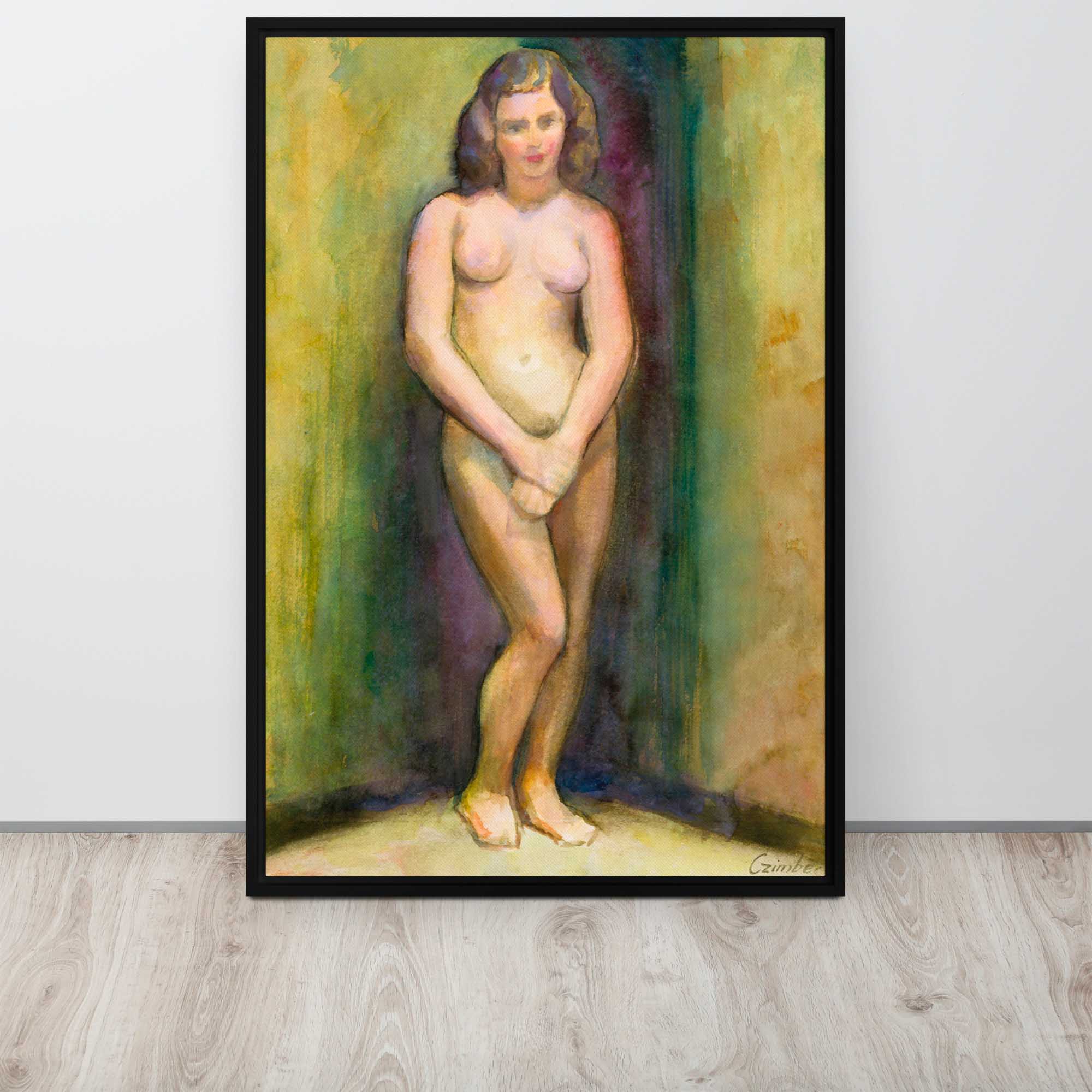 Bare Essence - Capturing Mid-Century Beauty Framed canvas