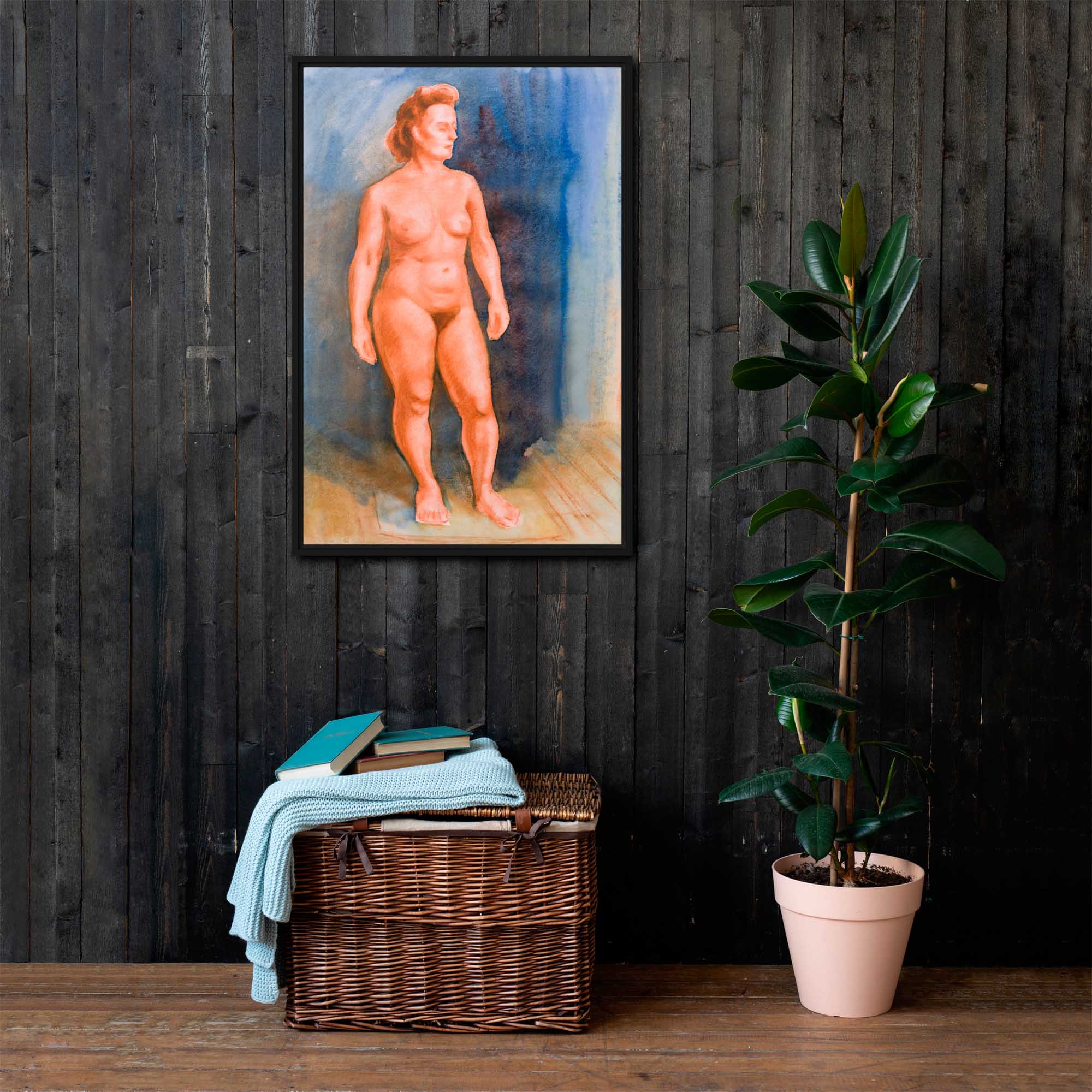 Fluid Lines -The Dance of Form and Color Framed canvas