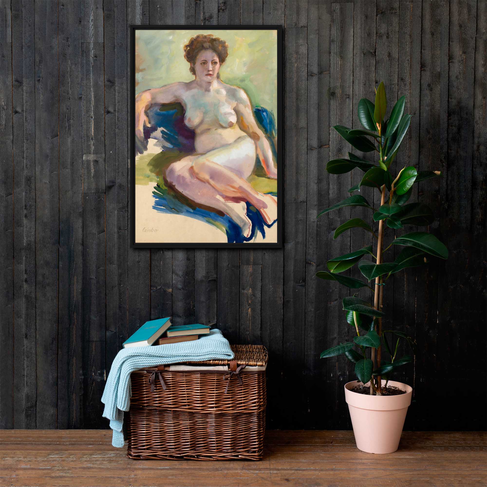 Naked Truth -The Essence of Mid-Century Emotion Framed canvas
