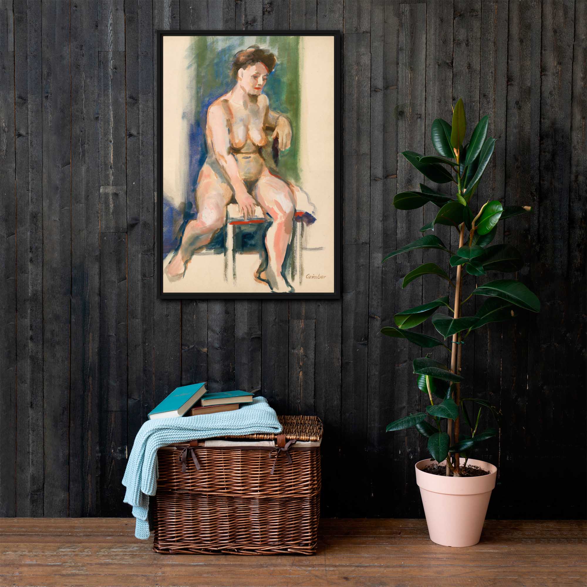 The Essence of Femininity - Nude Studies Framed canvas