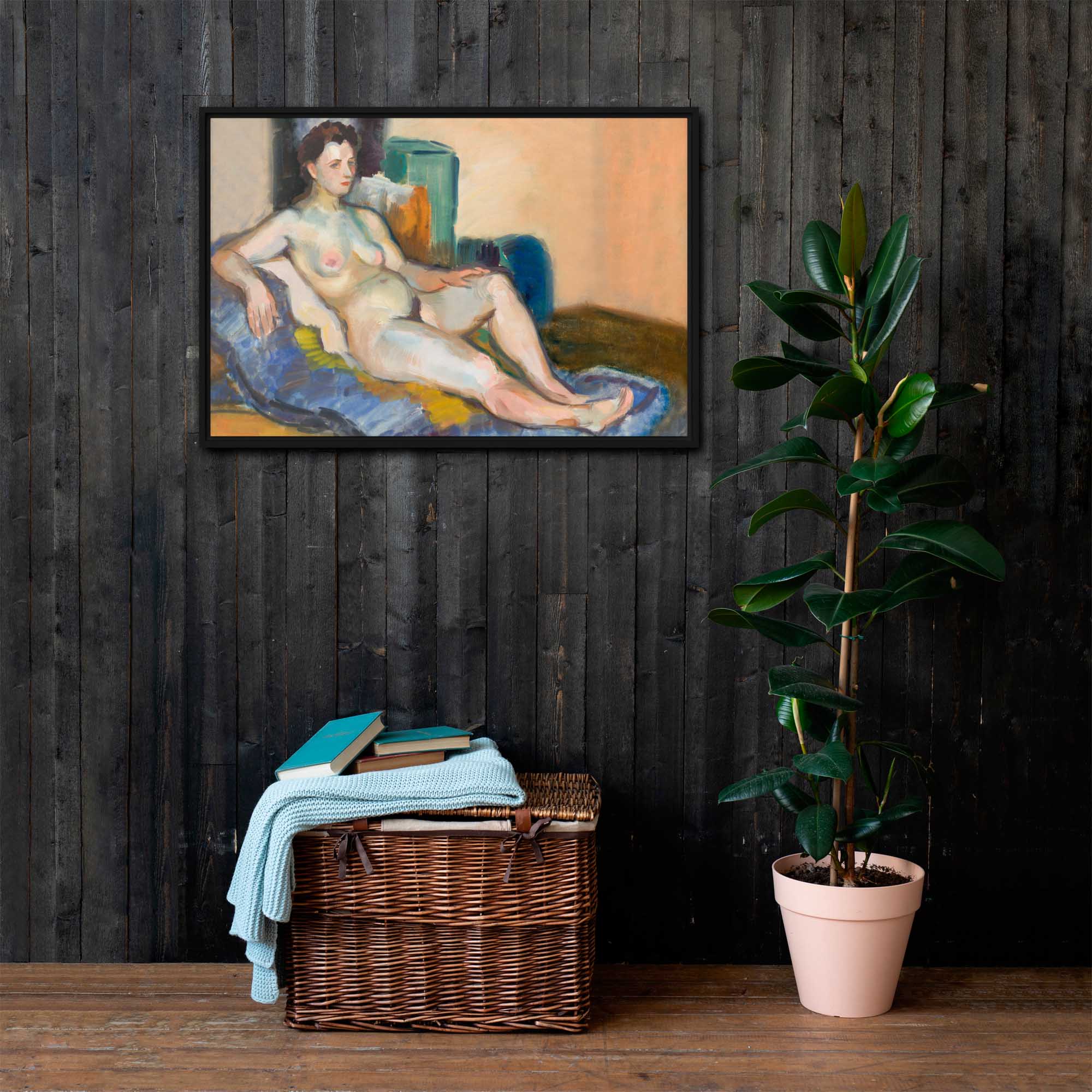 Intimacy and Artistry - Nude Portraits on Framed canvas
