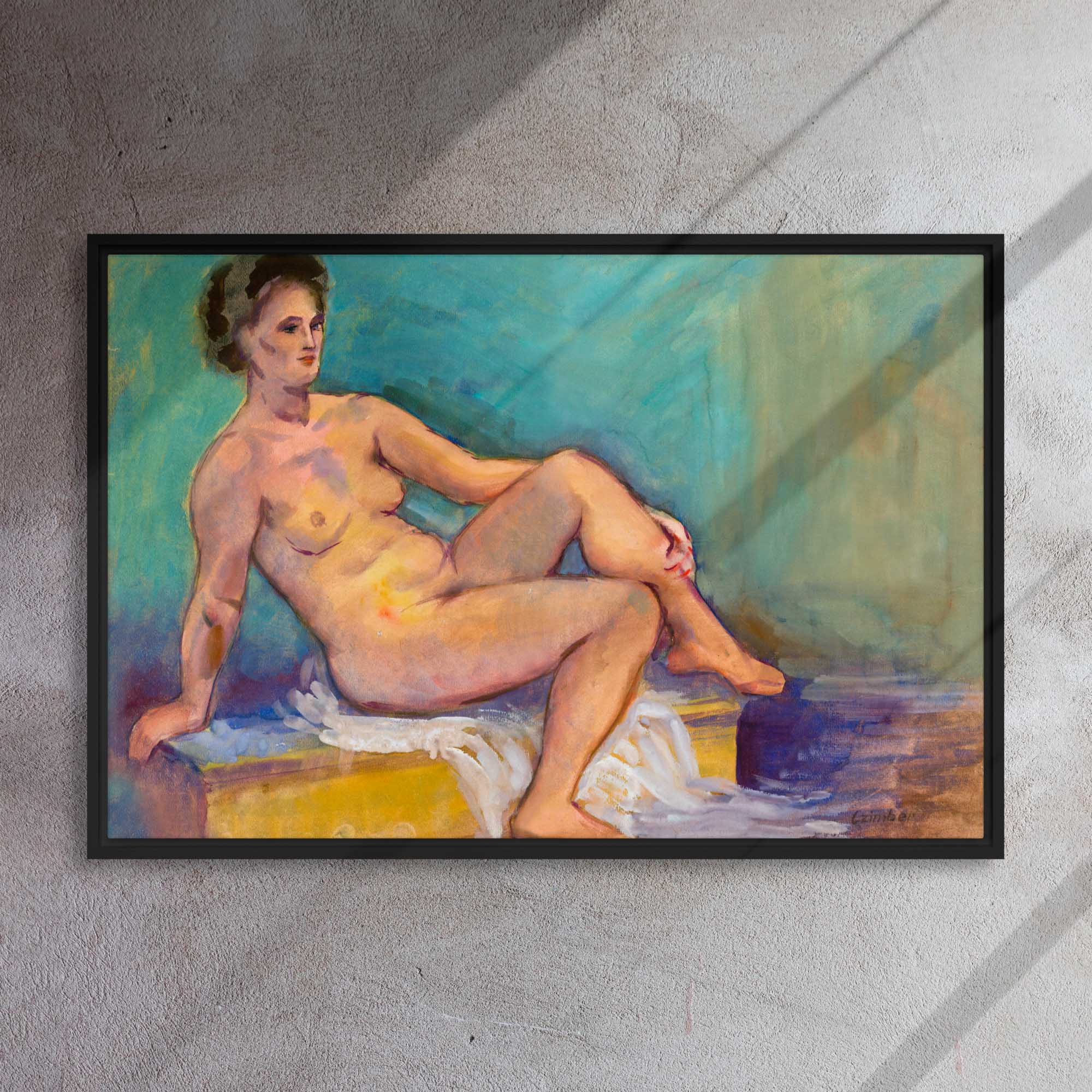 Elysian Forms - A Timeless Nude Framed canvas