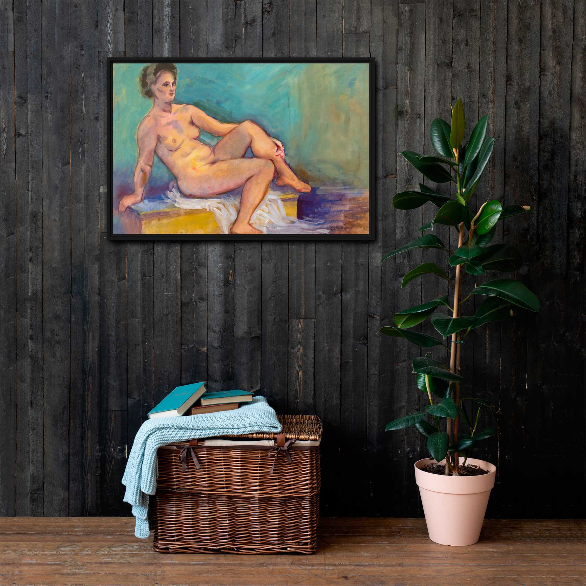 Elysian Forms - A Timeless Nude Framed canvas