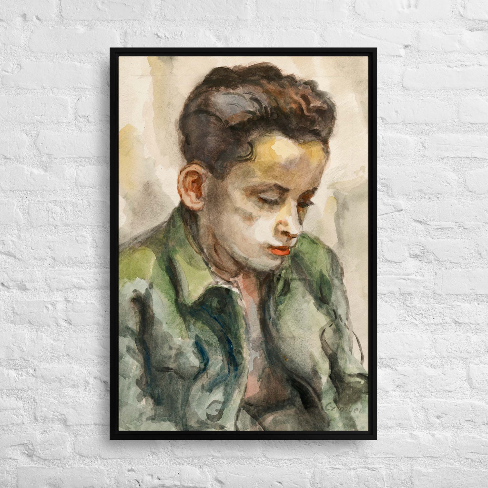 Tapestry of Townsfolk - Portrait Framed canvas