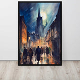 Echoes of Urban Life on Framed canvas